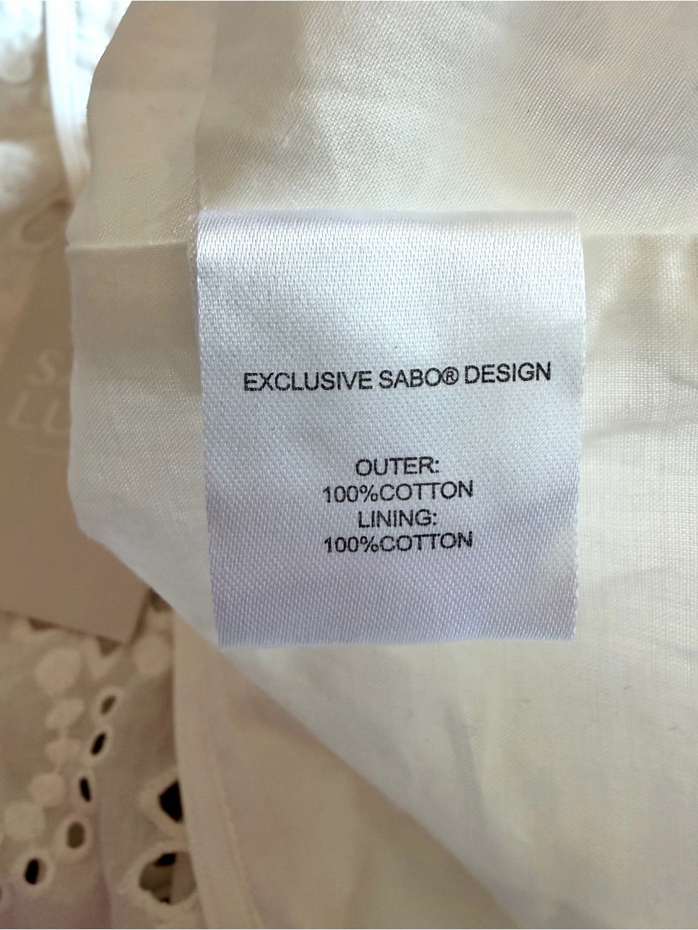 Sabo Luxe Valencia Puff Top XS White Cotton Eyelet Long Sleeve NWT - Picture 8 of 8
